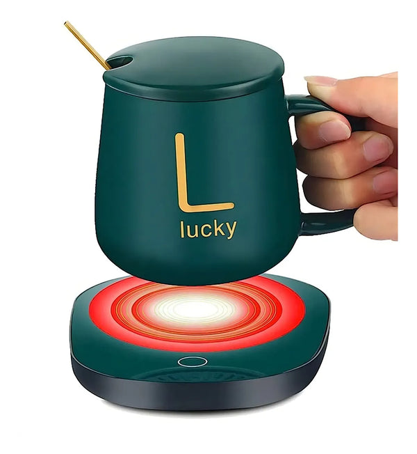 Taza Cerámica C/base Calentadora Líquidos P/oficina 220v T20