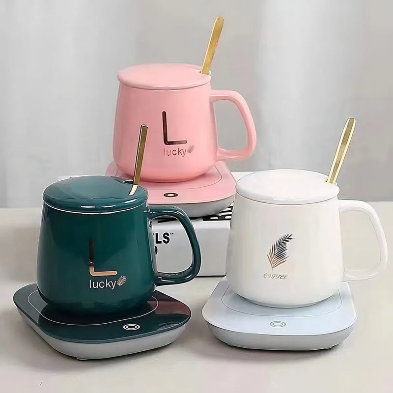 Taza Cerámica C/base Calentadora Líquidos P/oficina 220v T20