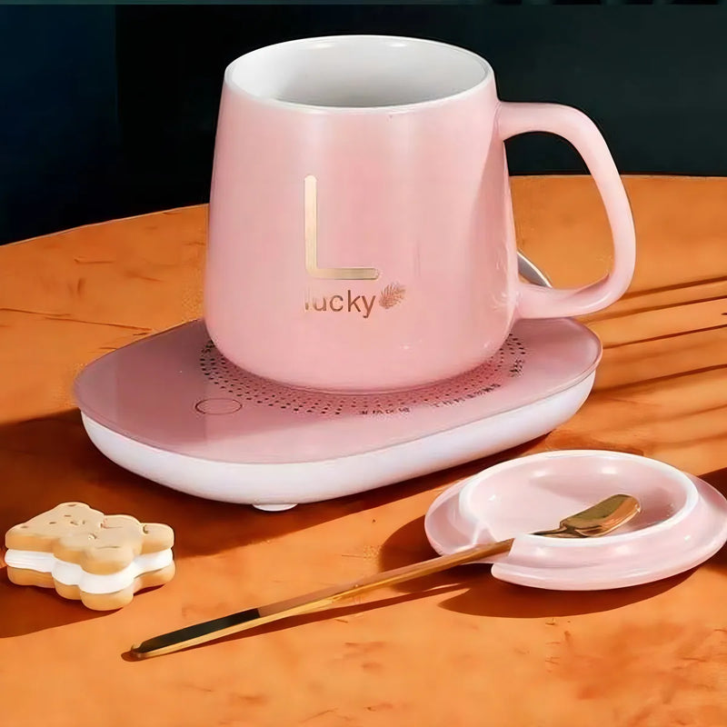 Taza Cerámica C/base Calentadora Líquidos P/oficina 220v T20